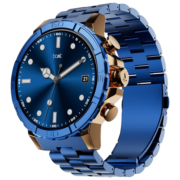 boAt Enigma X700 Smartwatch with Bluetooth Calling (38mm AMOLED Display, IP67 Sweat Resistant, Copper Blue Strap)_1