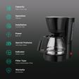 Croma 600 Watt 5 Cups Manual Black Coffee Maker with Rust Resistant (Black)_3