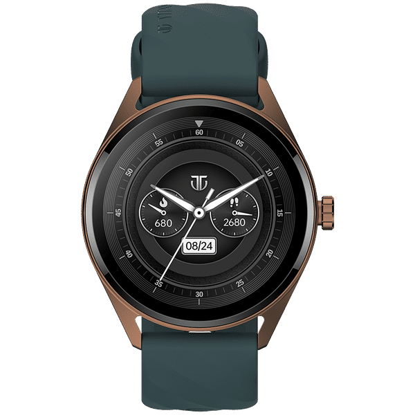 TITAN Crest Smartwatch with Bluetooth Calling (36.3mm AMOLED Display, IP68 Water Resistant, Teal Strap)_1
