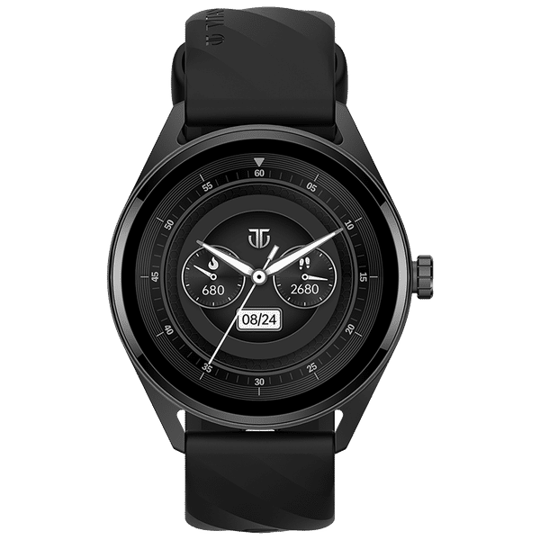 TITAN Crest Smartwatch with Bluetooth Calling (36.3mm AMOLED Display, IP68 Water Resistant, Black Strap)_1