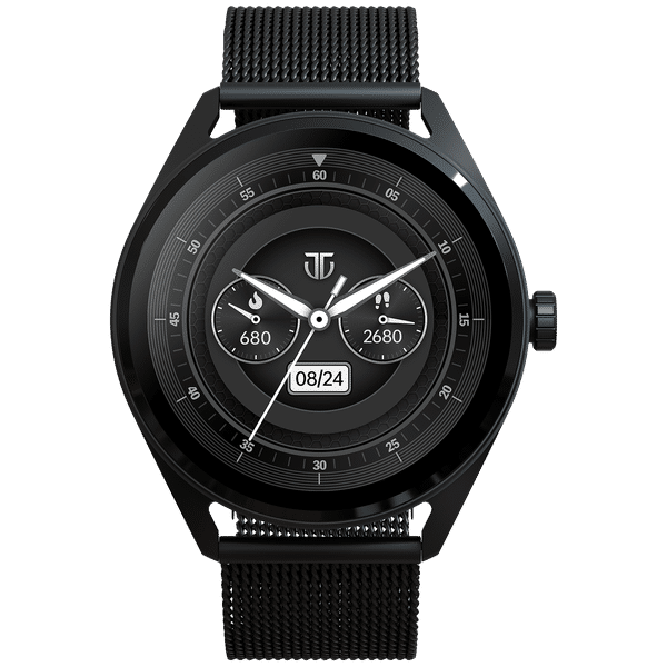 TITAN Crest Smartwatch with Bluetooth Calling (36.3mm AMOLED Display, IP68 Water Resistant, Black Mesh Strap)_1