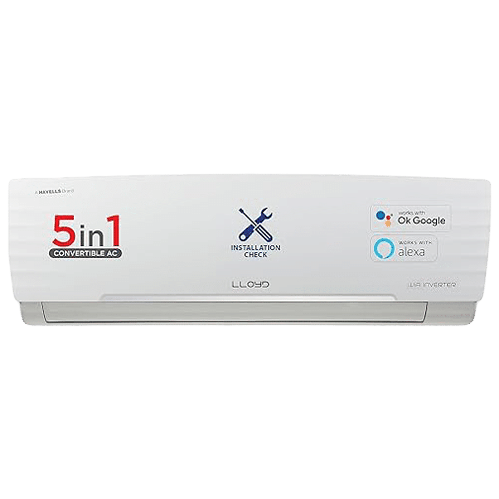 LLOYD Xtreme Series 5 in 1 Convertible 1.5 Ton 5 Star Inverter Split Smart AC with Anti Viral Dust Filter (2024 Model, Copper Condenser, GLS18V5FWCXV)