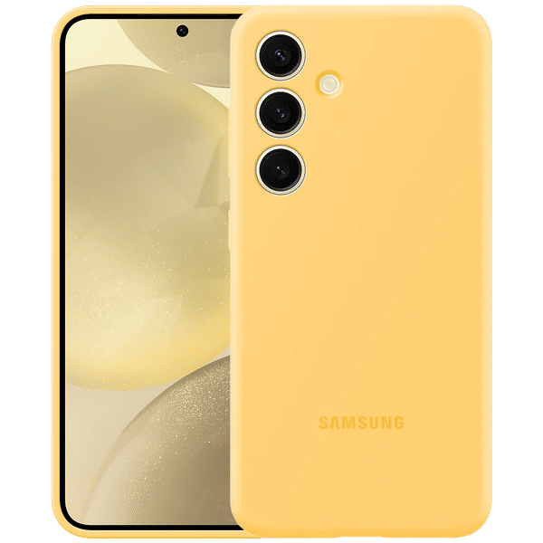 SAMSUNG Silicone Back Cover for Galaxy S24 Plus (Combining Style and Durability, Yellow)_1