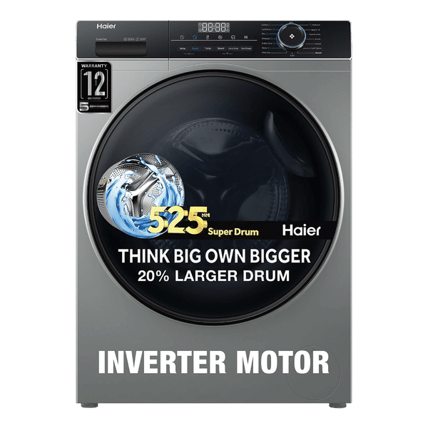 Haier 8 kg 5 Star Inverter Fully Automatic Front Load Washing Machine (HW80-IM12929CS3, Steam Wash Technology, Ore Silver)_1