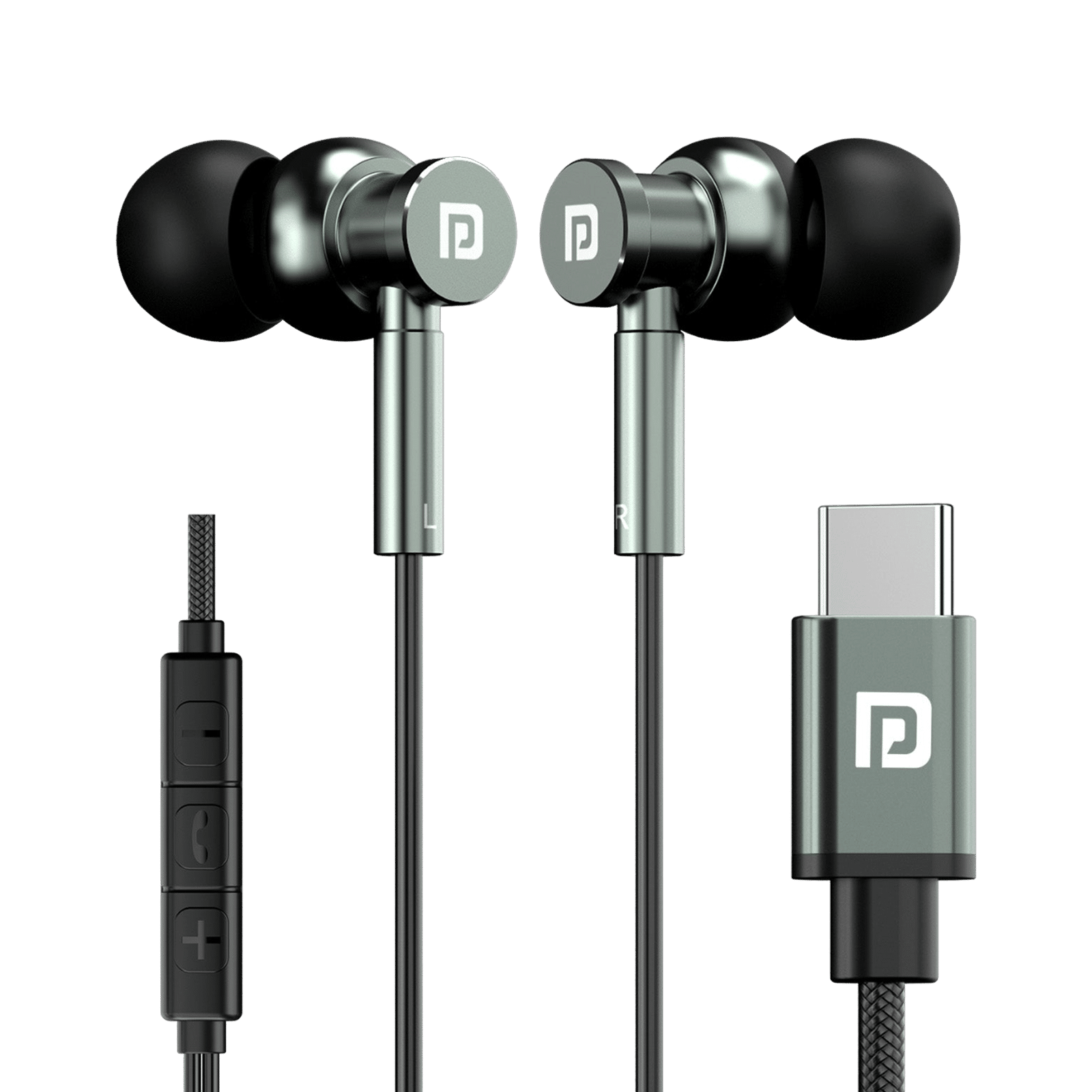 PORTRONICS Conch Tune C POR 2003 Wired Earphone with Mic (In Ear, Grey)