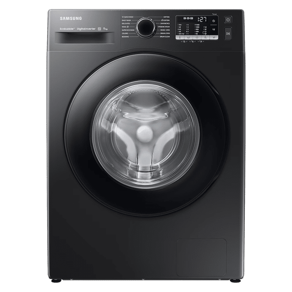 SAMSUNG 9 kg 5 Star Inverter Fully Automatic Front Load Washing Machine (WW90TA046AB1TL, Hygiene Steam, Diamond Drum, Black)_1