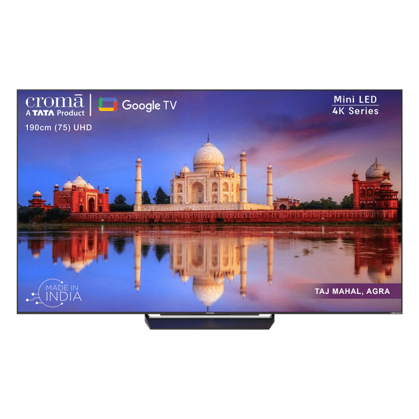 Croma CREL075UGB024601 190 cm (75 inch) 4K Ultra HD Mini LED Google TV with Dolby Vision IQ and Dolby Atmos (2023 model)_1