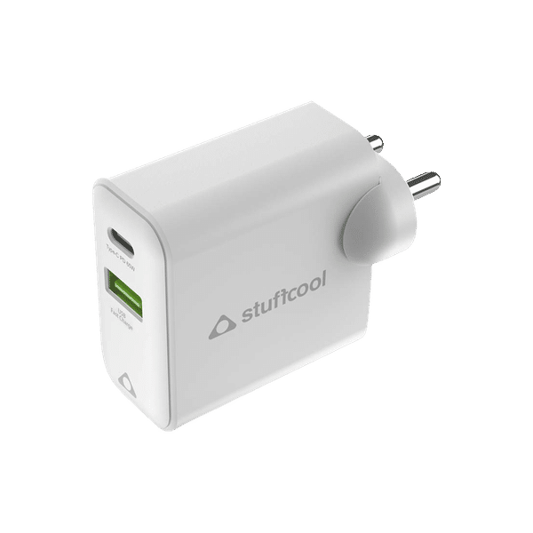 stuffcool Napoleon 65 Watts 2-Port USB Wall Charging Adapter (Gallium Nitride Technology, PD65W, White)_1
