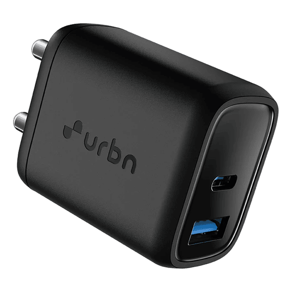 urbn UWA201BK 20W Type A and Type C 2-Port Fast Charger (Adapter Only, GaN Technology, Black)_1