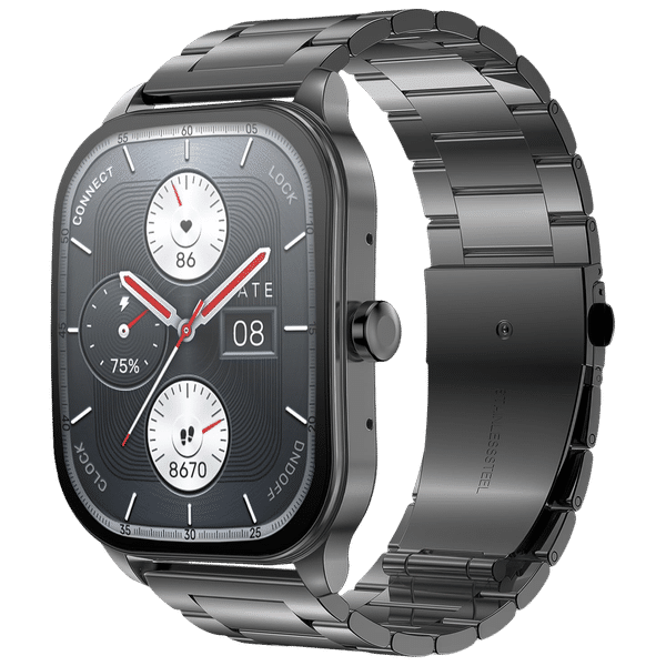 amazfit Pop 3S Smartwatch with Bluetooth Calling (49.7mm HD AMOLED Display, IP68 Water Resistant, Metallic Black Strap)_1
