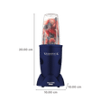 Veronica Nutriblend 500 Watt 2 Jars Mixer Grinder (22000 RPM, Motor Overload Protector, Matte Blue)_2