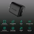 urbn UWA250BK 25W Type C Fast Charger (Adapter Only, GaN Technology, Black)_2