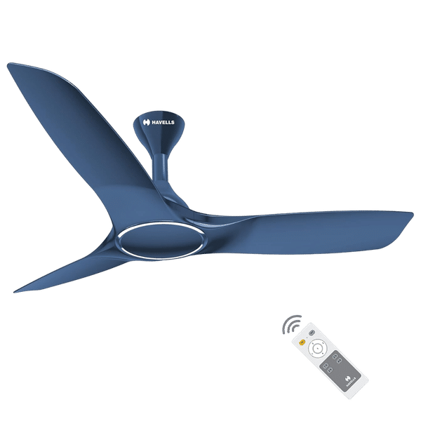 HAVELLS Stealth Air BLDC 120cm Sweep 3 Blade Ceiling Fan (Eco Active Technology, FHCBHSTIBL48, Indigo Blue)_1
