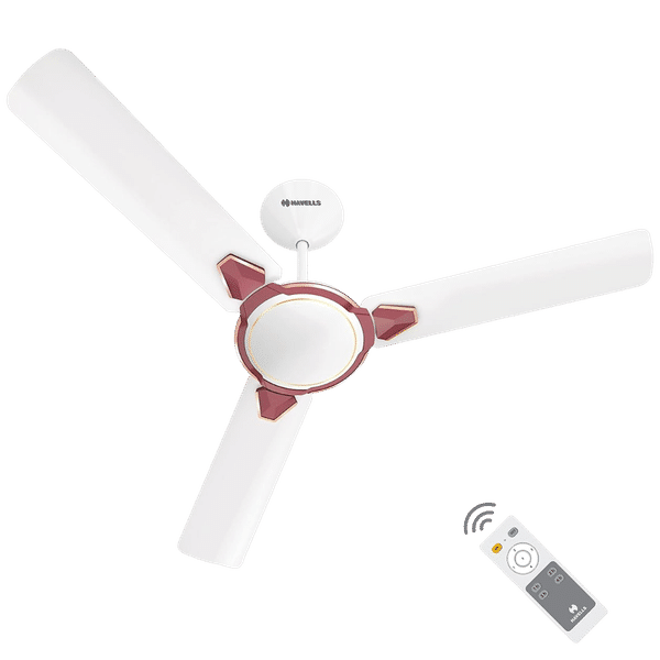 HAVELLS Equs BLDC 120cm Sweep 3 Blade Ceiling Fan (Eco Active Technology, FHCQB5SWMR48, White Maroon)_1