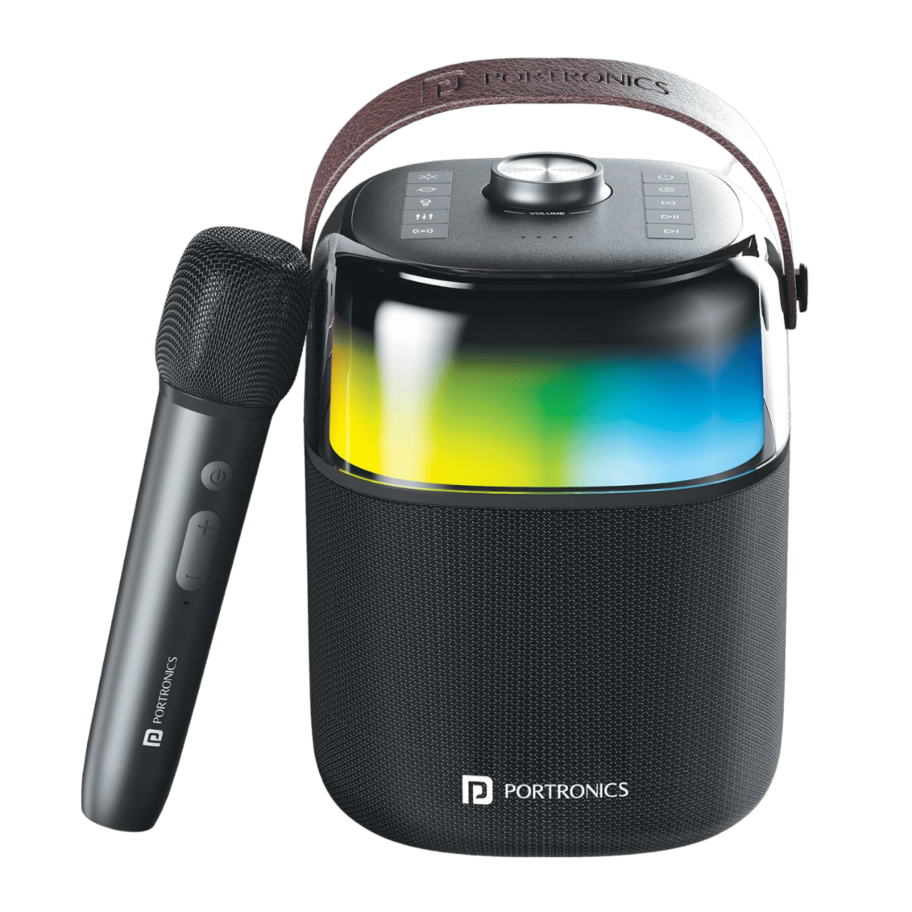 PORTRONICS Dash 4 50W Portable Bluetooth Speaker (IPX5 Water Resistant, 6 RGB Lighting Modes, Black)