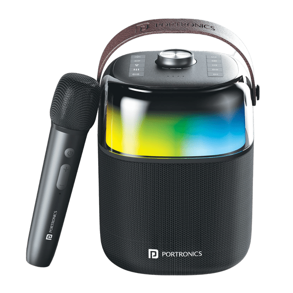 PORTRONICS Dash 4 50W Portable Bluetooth Speaker (IPX5 Water Resistant, 6 RGB Lighting Modes, Black)_1