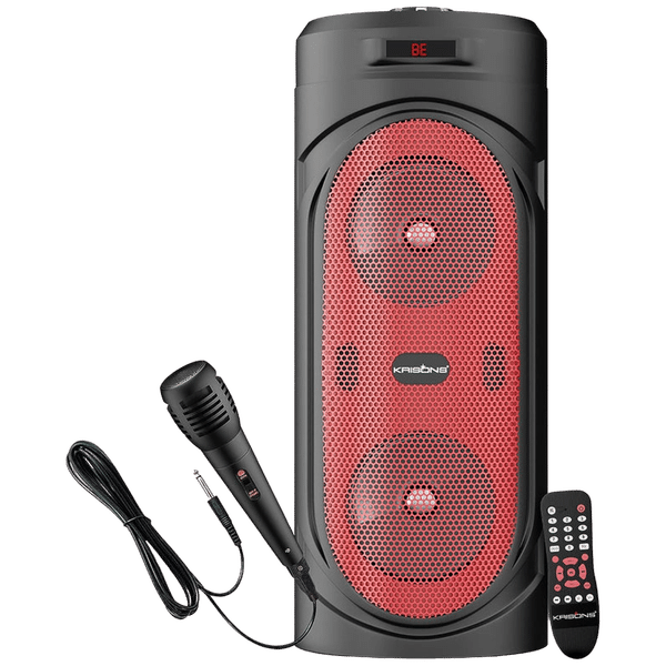 KRISONS Redstar 40W Bluetooth Party Speaker with Mic (Double 4 Woofer, 2.1 Channel, Black)_1