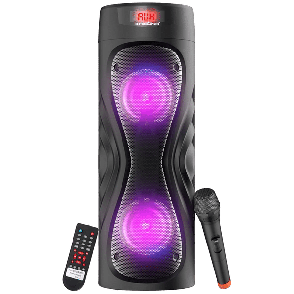 KRISONS Cyclone 100W Bluetooth Party Speaker with Mic (DJ Lights, 2.1 Channel, Black)_1