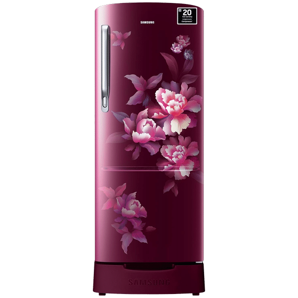 SAMSUNG 183 Litres 5 Star Direct Cool Single Door Refrigerator with Anti Bacterial Gasket (RR20D2825HNNL, Himalaya Poppy Red)_1