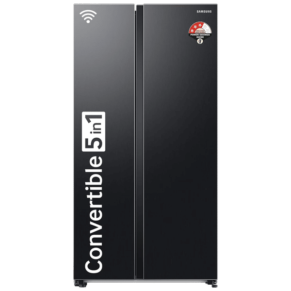 SAMSUNG 653 Litres 3 Star Frost Free Side by Side Refrigerator with Twin Cooling Plus Technology (RS76CG8003B1HL, Black Matt)_1