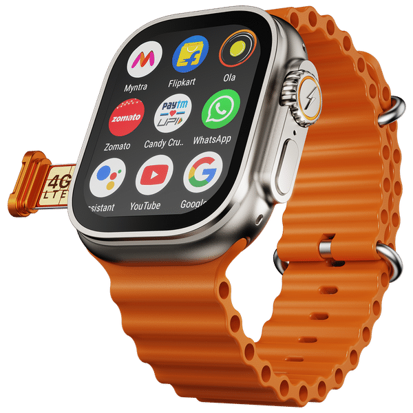 FIRE-BOLTT Oracle Wi-Fi+4G SIM Android OS Wristphone (49mm Display, In Built GPS, Orange Horizon Strap)_1