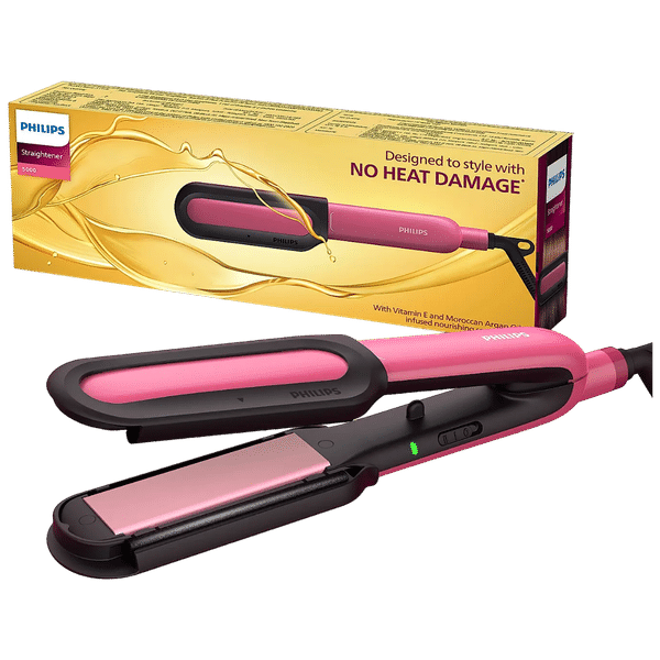 PHILIPS BHS522/00 Hair Straightener with Heat Protection (Ceramic Titanium Plates, Pink)_1