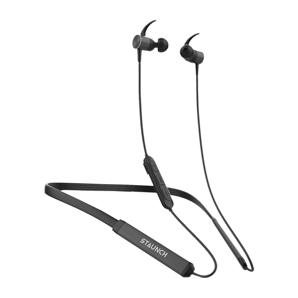 STAUNCH Flex 300 Neckband with Noise Isolation (IPX5 Sweat & Water Resistant, Deep Bass Technology, Black)_1