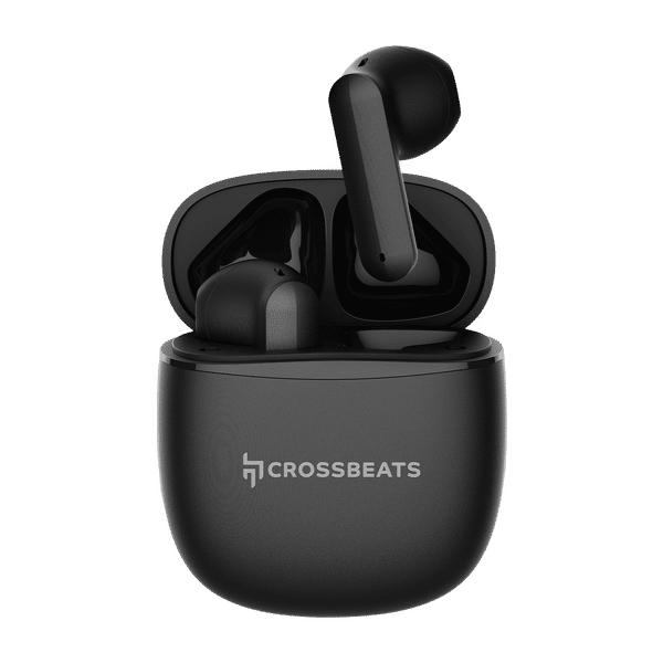 CROSSBEATS Airpop TWS Earbuds with Passive Noise Cancellation (IPX5 Water Resistant, 30 Hours Playback, Black)_1