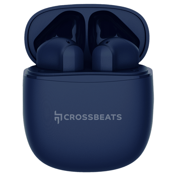 CROSSBEATS Airpop TWS Earbuds with Passive Noise Cancellation (IPX5 Water Resistant, 30 Hours Playback, Dark Blue)_1