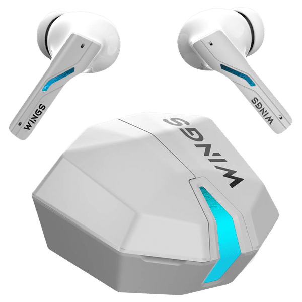WINGS Phantom 850 TWS Earbuds with Environmental Noise Cancellation (IPX5 Water Resistant, 40ms Ultra Low Latency, White)_1