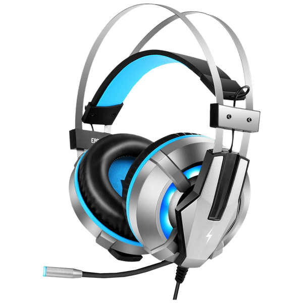 FIRE-BOLTT BGH1200 Wired Headphone with Mic (Over Ear, Blue & Silver)_1