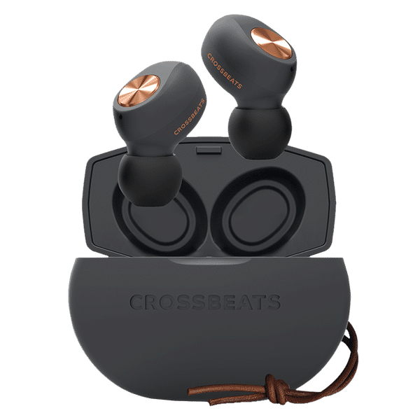 CROSSBEATS Pebble TWS Earbuds with Passive Noise Cancellation (IPX6 Water & Dust Resistant, Deep Bass Technology, Grey)_1