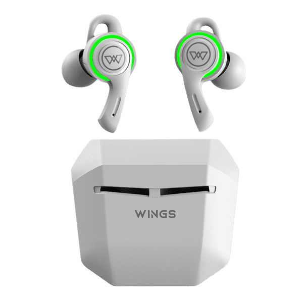 WINGS Phantom 200 TWS Earbuds with Environmental Noise Cancellation (IPX5 Water Resistant, 40ms Low Latency, White)_1