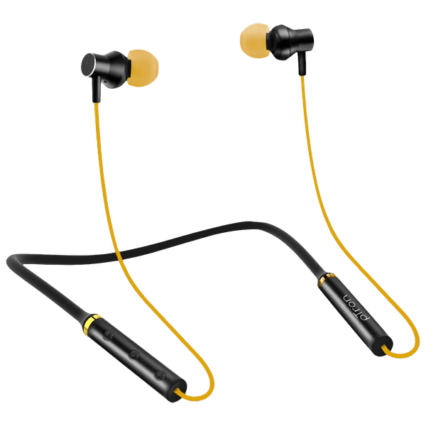 pTron InTunes Beats 140317888 Neckband with Passive Noise Cancellation (Sweat & Dustproof, 6 Hours Playtime, Black & Yellow)_1
