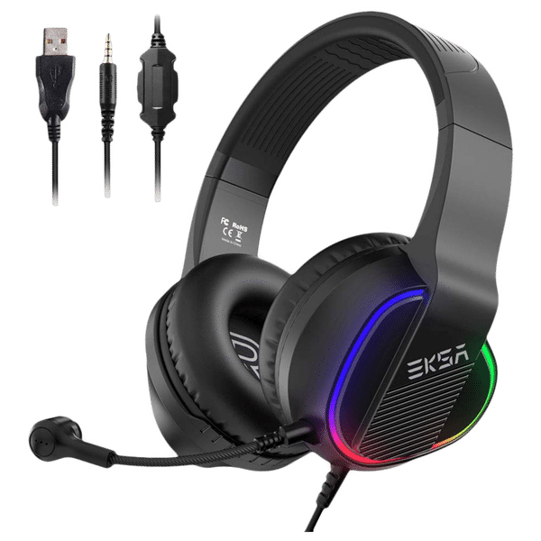 EKSA E400 Wired Gaming Headset (3D Stereo Sound, On Ear, Black)_1