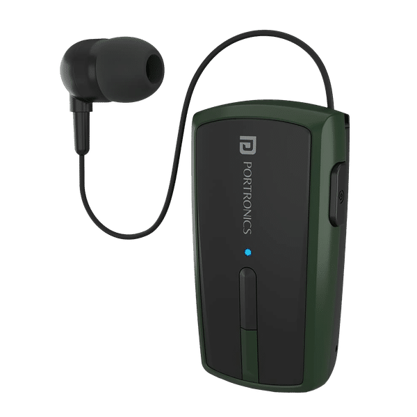 PORTRONICS Harmonics Klip 4 Bluetooth Headset with Mic (Upto 12 Hours Talk Time, In Ear, Green)_1