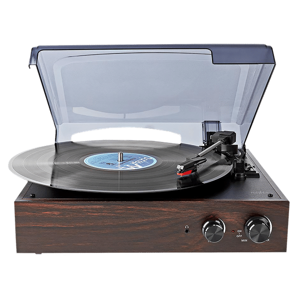 nedis 2.0 Channel 18 Watts Vinyl Record Player (Portable Breifcase, TURN220BN, Brown)_1