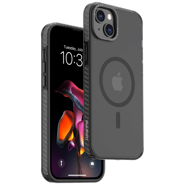 Muvtech Oslo Snap TPU, TPE and Polycarbonate Back Cover for iPhone 15 Plus (Camera Protection, Black)_1