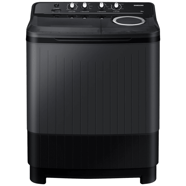 SAMSUNG 7.5 kg 5 Star Semi Automatic Washing Machine with Hexa Storm Pulsator (WT75B3200GD, Dark Grey)_1