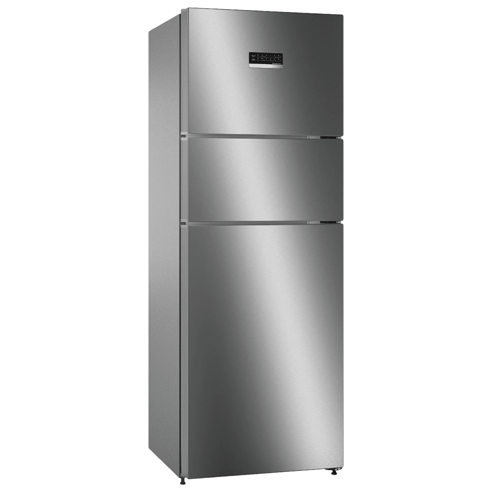 BOSCH Series 4 364 Litres 3 Star Frost Free Triple Door Refrigerator with VarioInverter Compressor (CMC36K03NI, Smoky Steel)