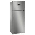 BOSCH Series 4 334 Litres 2 Star Frost Free Double Door Refrigerator with VarioInverter Compressor (CTC35S02NI, Shiney Silver)_1