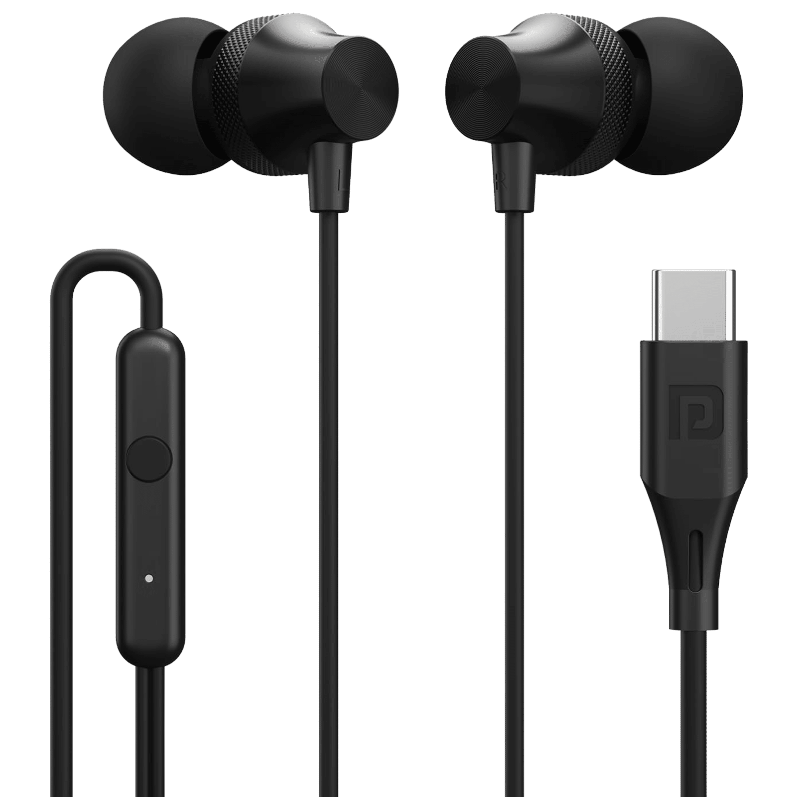 PORTRONICS Conch Beat C Wired Earphone with Mic (In Ear, Black)