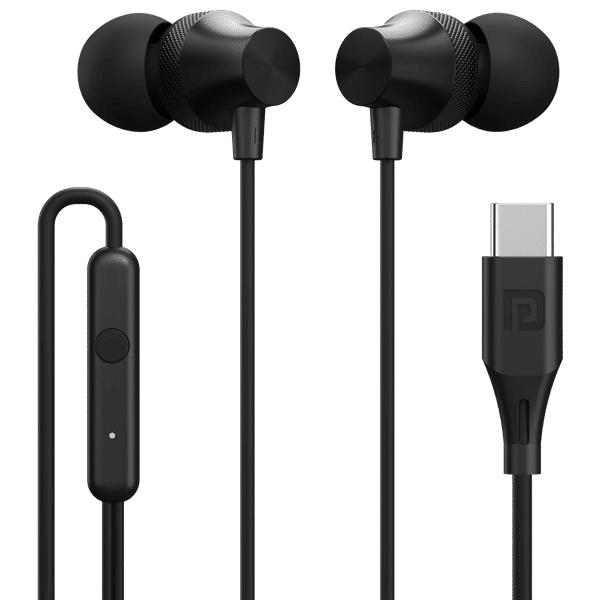 PORTRONICS Conch Beat C Wired Earphone with Mic (In Ear, Black)_1