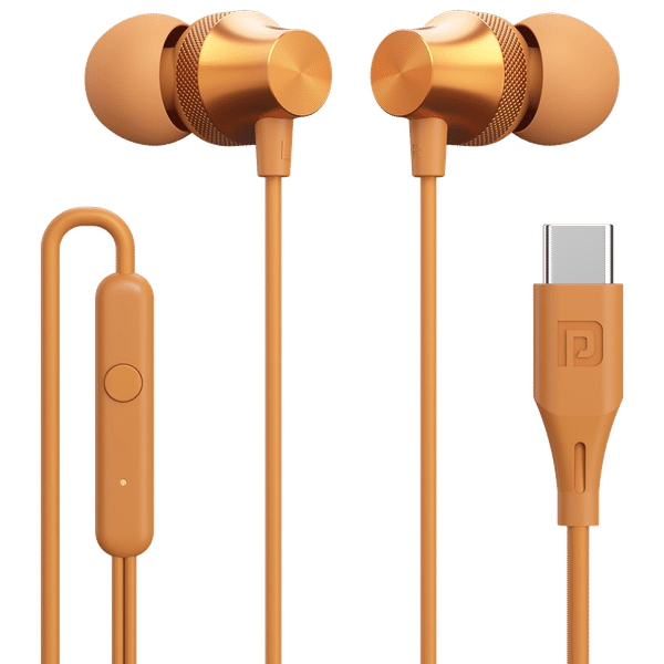 PORTRONICS Conch Beat C Wired Earphone with Mic (In Ear, Yellow)_1