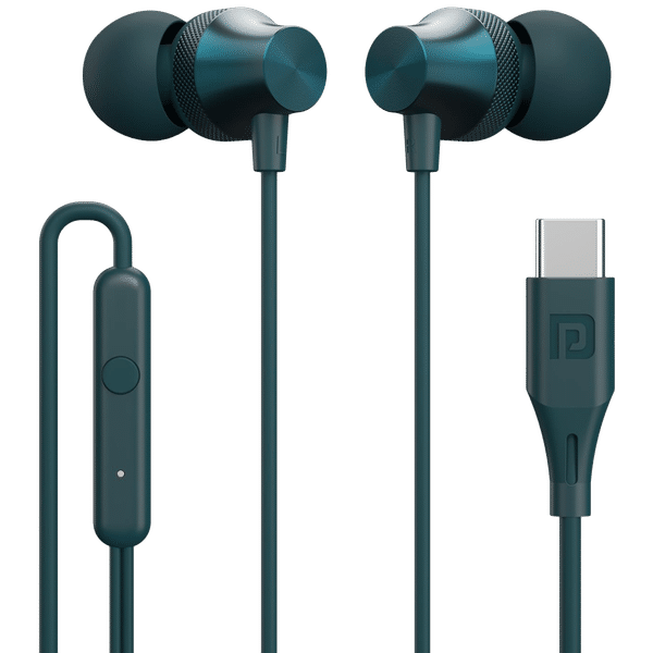 PORTRONICS Conch Beat C Wired Earphone with Mic (In Ear, Blue)_1