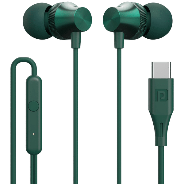 PORTRONICS Conch Beat C Wired Earphone with Mic (In Ear, Green)_1