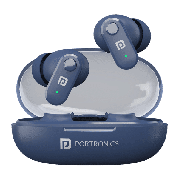 PORTRONICS Harmonics Twins S16 POR2229 TWS Earbuds (IPX5 Water & Sweat Resistant, Deep Bass Technology, Blue)_1
