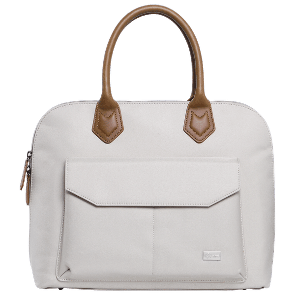 Sunmi Charmer Polyester Laptop Sling Bag for 14 Inch Laptop (10 L, Water Resistant, Off White)_1