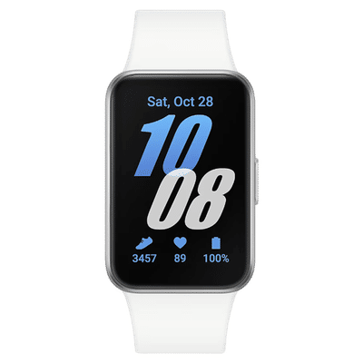 SAMSUNG Galaxy Fit3 Smartwatch with Activity Tracker (40.9mm AMOLED Display, IP68 Water Resistant, Silver Strap)
