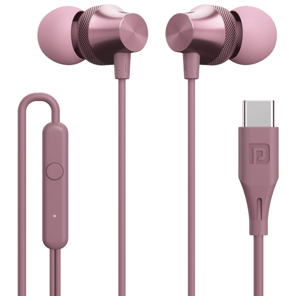 PORTRONICS Conch Beat C Wired Earphone with Mic (In Ear, Rose Gold)_1